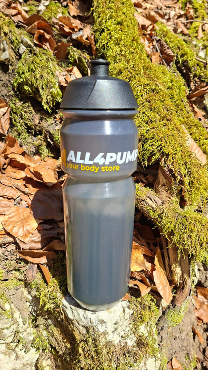 ALL4PUMP Trinkflasche - 750ml | Transparent Black | Schadstofffrei | Sport & Fitness