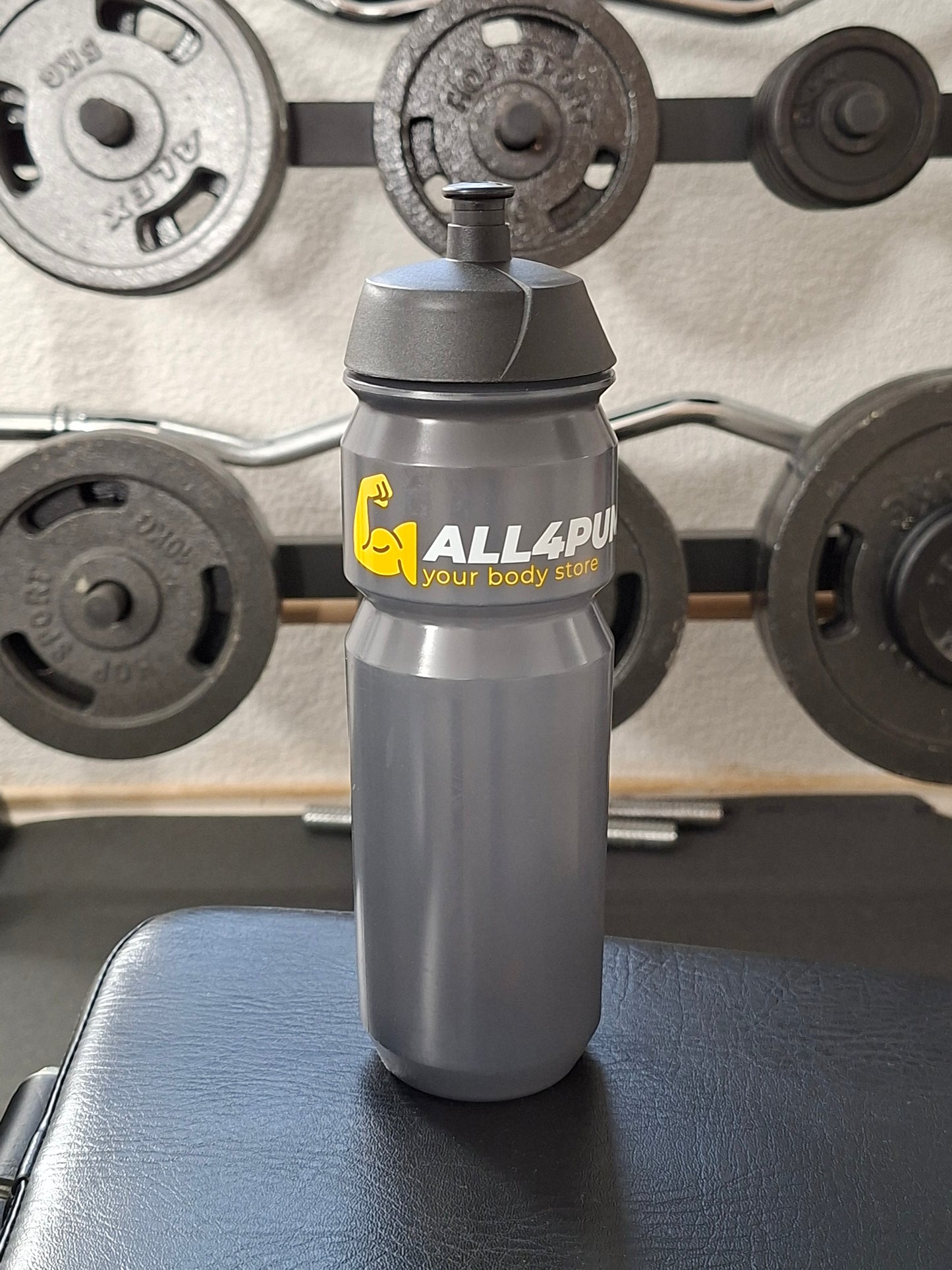 ALL4PUMP Trinkflasche - 750ml | Transparent Black | Schadstofffrei | Sport & Fitness